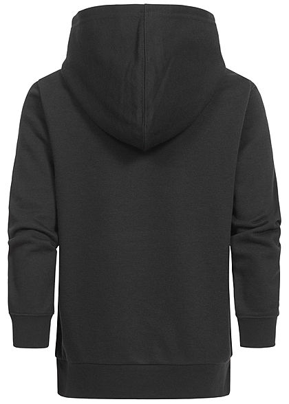 Champion Kids Hoodie mit Kapuze Kängurutasche Logo Print schwarz weiss