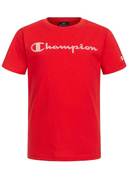 Champion Kids T-Shirt mit Logo Patch rot weiss - Art.-Nr.: 21031091