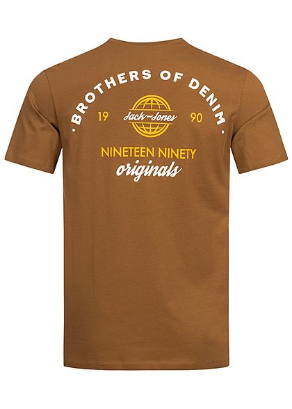 Jack and Jones Heren T-Shirt Logo Print rubber bruin