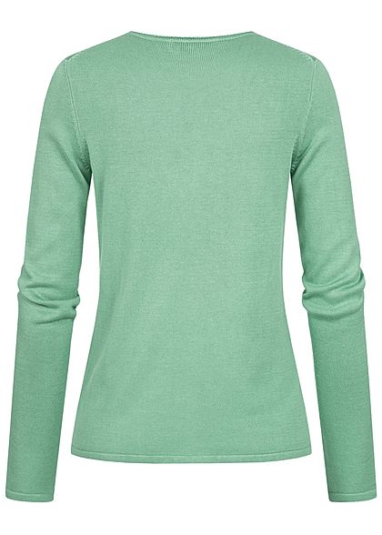 Tom Tailor Dames Basic V-Neck Longsleeve soft leaf groen
