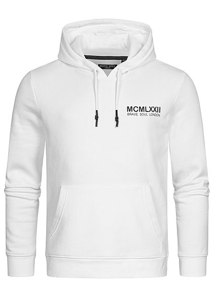 Brave Soul Herren Hooded Set Trainingsanzug Hoodie mit Shorts optic weiss charcoal - Art.-Nr.: 21031189