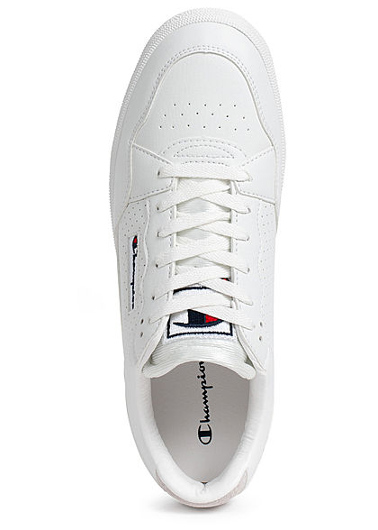 Champion Herren Schuh Low Cut Sneaker mit Logo seitl. zum schnüren unicolor weiss