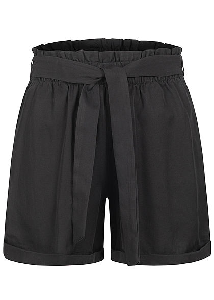 Tom Tailor Dames Paperbag Shorts 2-Pockets deep zwart