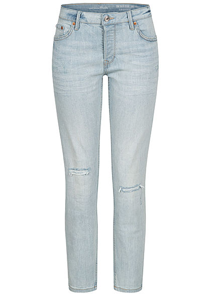 Tom Tailor Dames Boyfriend Jeans Destroy Look 5-Pockets stone lichtblauw denim - Art.-Nr.: 21031282