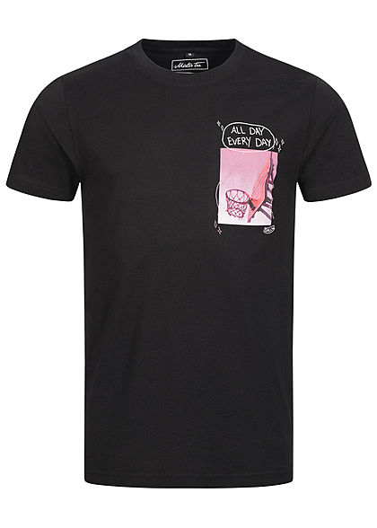 Mister Tee Heren T-Shirt All Day Every Day Print zwart
