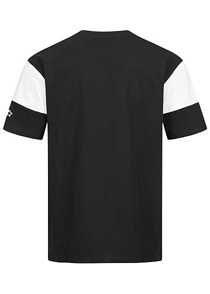Starter Heren T-Shirt Logo Print Colorblock zwart wit