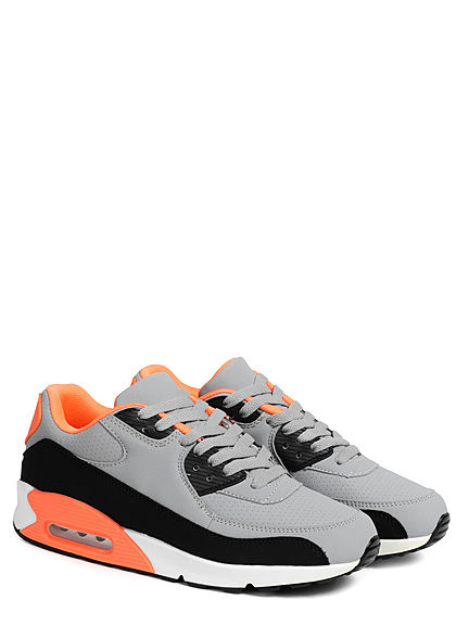 Seventyseven Lifestyle Dames Schoen Sneaker grijs zwart oranje