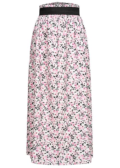 Styleboom Fashion Dames Paperbag Longform Rok wit roze