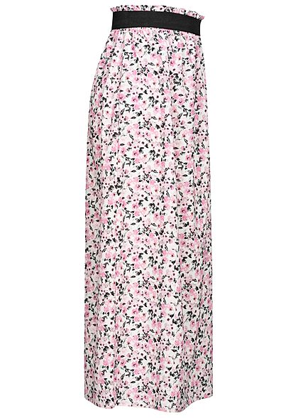 Styleboom Fashion Dames Paperbag Longform Rok wit roze