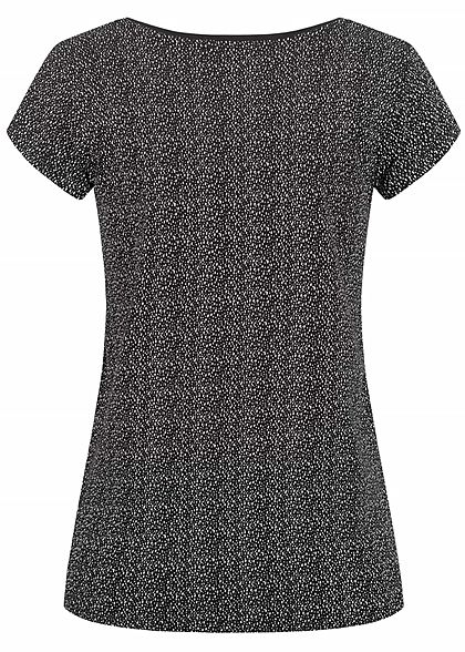 Sublevel Dames T-Shirt Drop Punten Print zwart wit