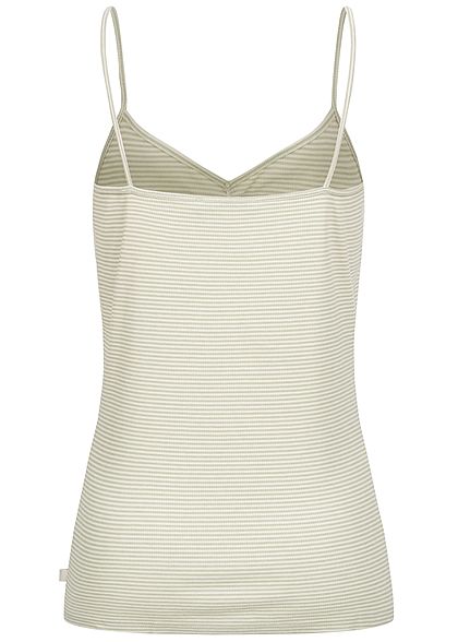 Tom Tailor Dames V-Neck Top Strepen Patroon groen wit