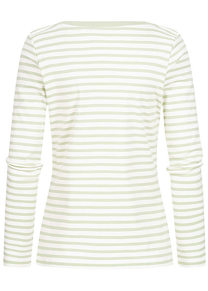 Tom Tailor Dames Longsleeve Strepen Patroon pine groen wit