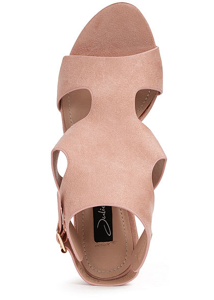 Seventyseven Lifestyle Damen Schuh Kunstleder Sandalette Absatz 11cm nude rosa