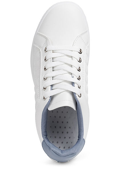 Seventyseven Lifestyle Dames Schoen Sneaker Quilted Look wit blauw