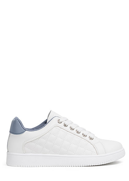 Seventyseven Lifestyle Dames Schoen Sneaker Quilted Look wit blauw