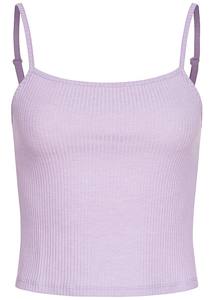 ONLY Dames NOOS Cropped Ribb Top pastel purper