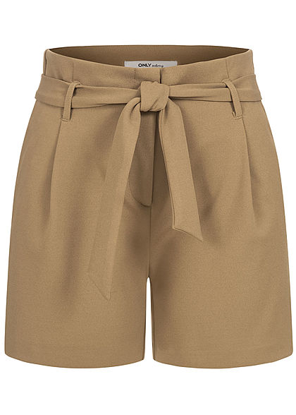 ONLY Dames High-Waist Shorts 2-Pockets elmwood lichtbruin - Art.-Nr.: 21041728