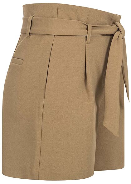 ONLY Dames High-Waist Shorts 2-Pockets elmwood lichtbruin