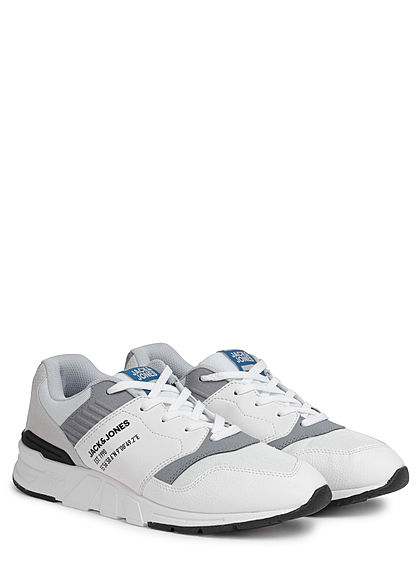 Jack and Jones Herren Schuh Materialmix Sneaker zum schnüren weiss grau schwarz