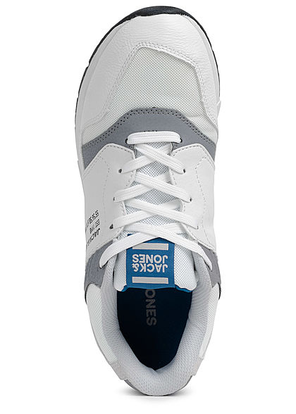 Jack and Jones Herren Schuh Materialmix Sneaker zum schnüren weiss grau schwarz