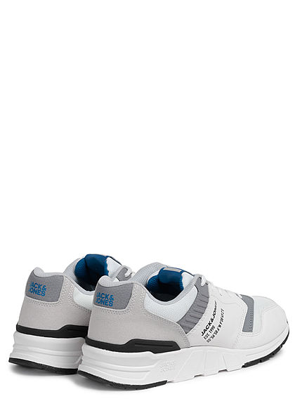 Jack and Jones Herren Schuh Materialmix Sneaker zum schnüren weiss grau schwarz