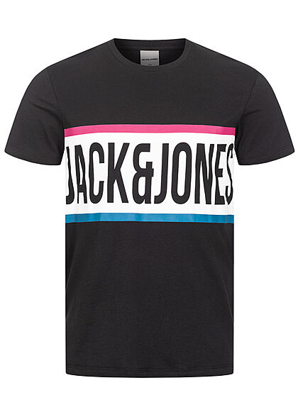 Jack and Jones Heren T-Shirt Logo Regular Fit zwart wit - Art.-Nr.: 21041784