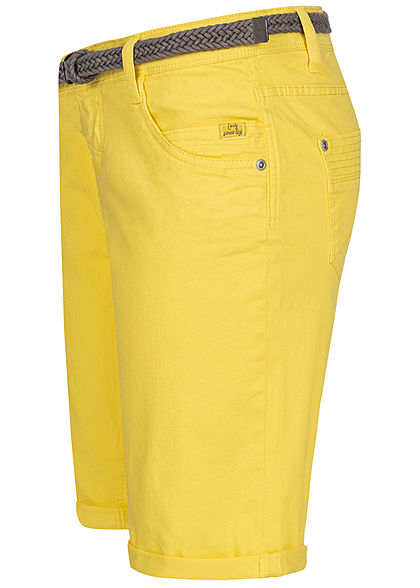 Urban Surface Dames Casual Fit Bermuda Jeans Shorts citrus geel