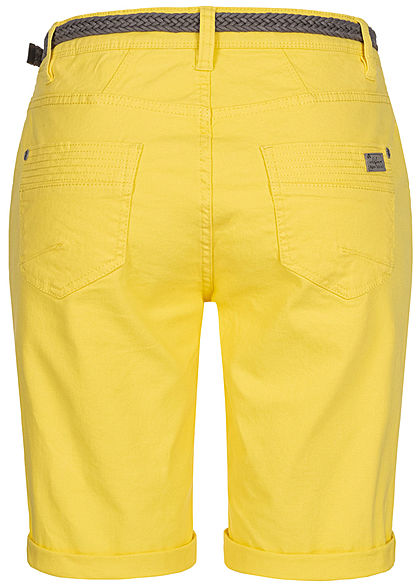 Urban Surface Dames Casual Fit Bermuda Jeans Shorts citrus geel