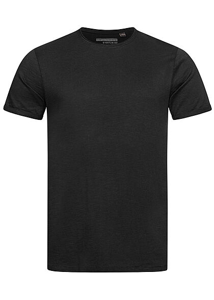 Eight2Nine Heren Basic T-Shirt zwart
