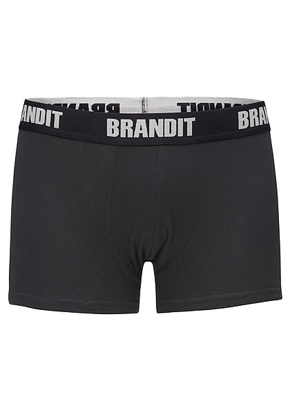 Brandit Herren 2er Pack Boxershorts Logo Print woodland camouflage & schwarz