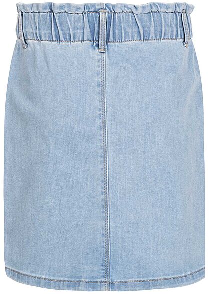 Name It Kids Mädchen High Waist Mini Jeans Rock Knopfleiste hell blau denim