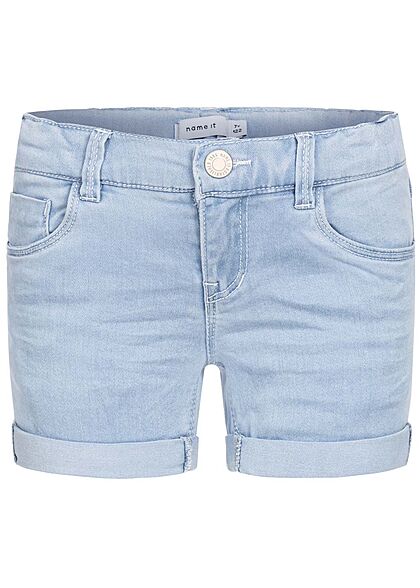 Name It Kids Mädchen kurze Jeans Shorts 5-Pockets hell blau denim - Art.-Nr.: 21041928
