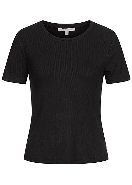 Tom Tailor Dames Ribbed T-Shirt deep zwart