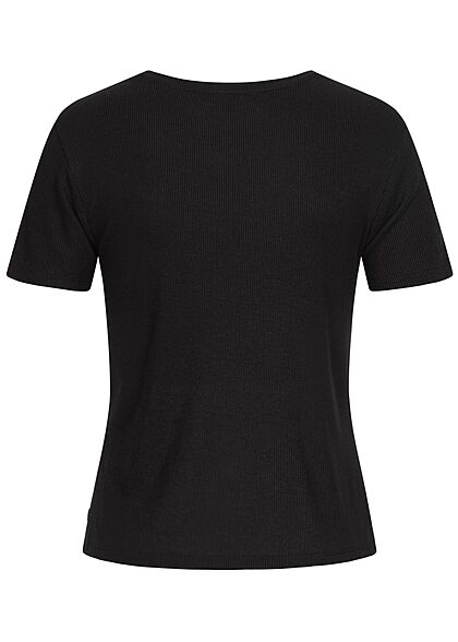 Tom Tailor Dames Ribbed T-Shirt deep zwart