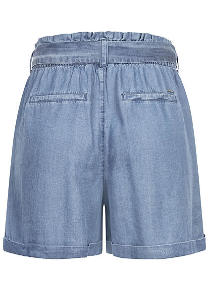 Tom Tailor Dames Paperbag High-Waist Shorts 4-Pockets used blauw denim