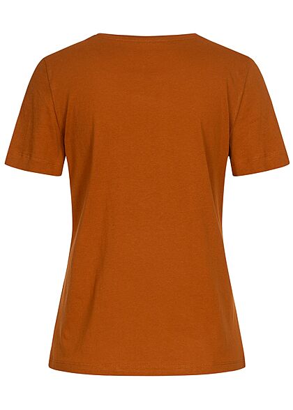 Tom Tailor Dames T-Shirt Cactus Print caramel bruin