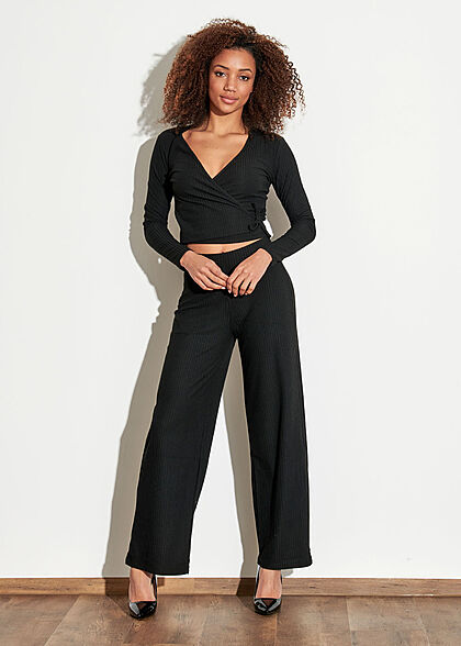 ONLY Dames NOOS Ribbed Broek zwart