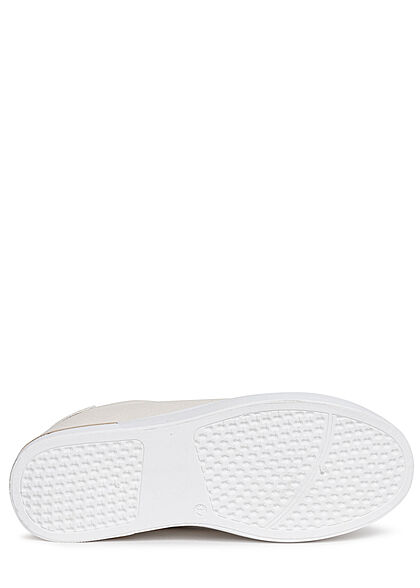 Seventyseven Lifestyle Dames Sneaker leer imitatie mesh look beige goud