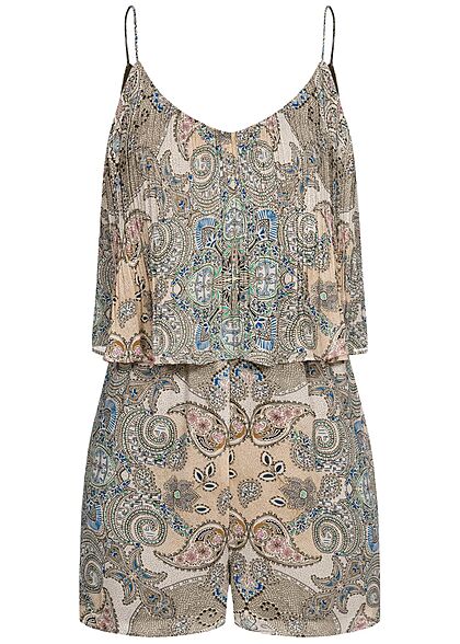 ONLY Dames V-Neck Strap Playsuit Paisley Print kalamata olijf groen