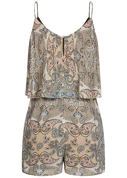 ONLY Dames V-Neck Strap Playsuit Paisley Print kalamata olijf groen