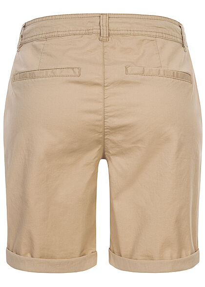 Tom Tailor Dames Bermuda Capri Broek 4-Pockets desert linen beige