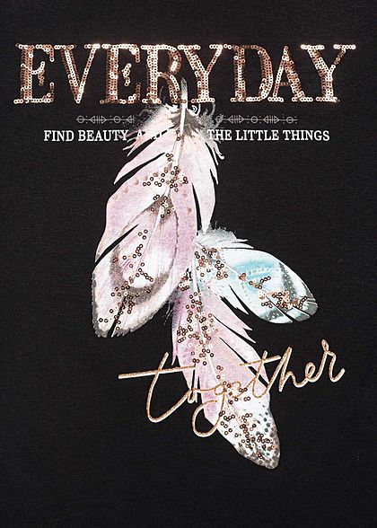 Seventyseven Lifestyle Dames T-Shirt Everyday Print zwart
