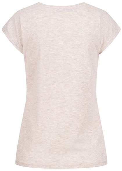 Seventyseven Lifestyle Dames T-Shirt What you do Print oatmeal beige melange