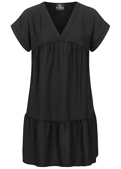 Styleboom Fashion Dames V-Neck Jurk zwart