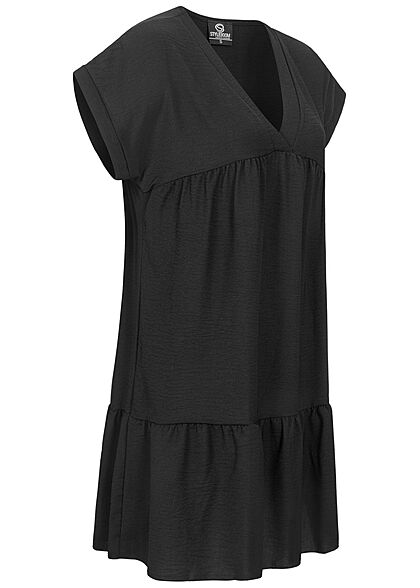 Styleboom Fashion Dames V-Neck Jurk zwart