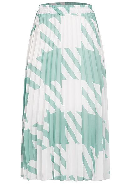 Styleboom Fashion Dames Longform Rok wit groen - Art.-Nr.: 21046598