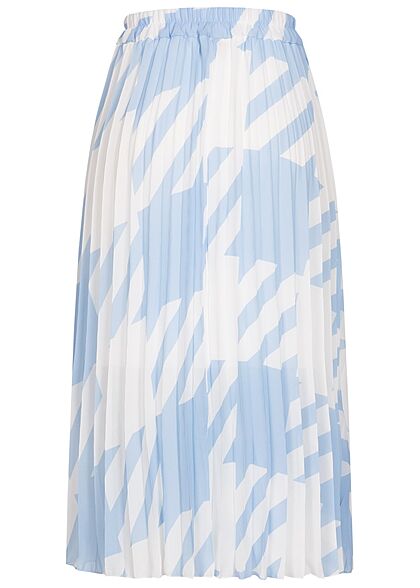Styleboom Fashion Dames Longform Rok wit lichtblauw