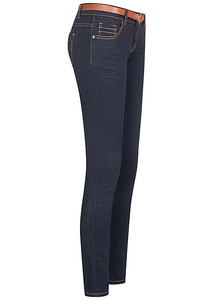 Seventyseven Lifestyle Dames Skinny Jeans Pants 5-Pockets donkerblauw denim