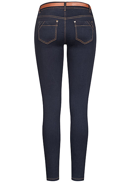 Seventyseven Lifestyle Dames Skinny Jeans Pants 5-Pockets donkerblauw denim