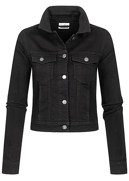 Seventyseven Lifestyle Dames Denim Jas 4-Pockets jet zwart - Art.-Nr.: 21048202